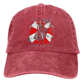 Knights Templar Baseball Cap - (I FEAR NO EVIL) - Bricks Masons