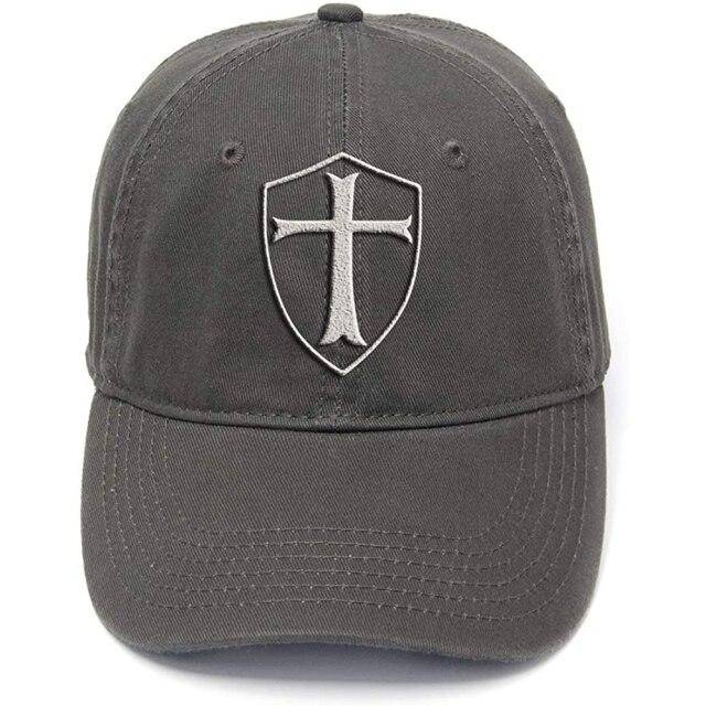Knights Templar Baseball Cap - Shield Washed Cotton Adjustable (Multiple colors) - Bricks Masons