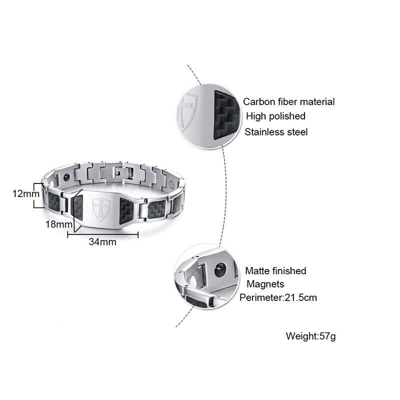 Knights Templar Bracelet - Carbon Fiber Magnetic (Black/Gold/Silver) - Bricks Masons