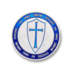 Knights Templar Commandery Coin - IN HOC SIGNO VINCES Navy Blue - Bricks Masons