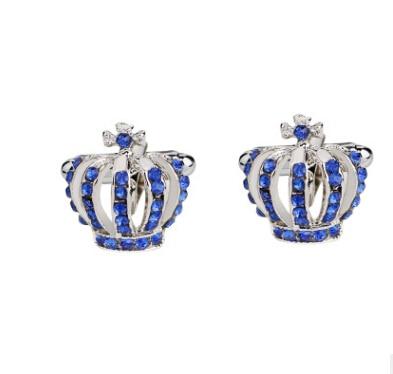 Knights Templar Cufflink - Crown Cross Rhinestone Various Colors - Bricks Masons