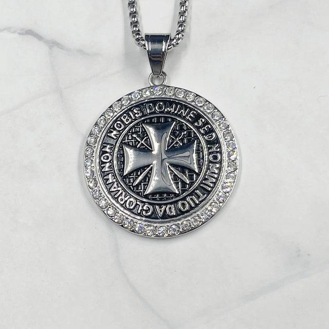 Knights Templar Necklace - Iron Cross - Bricks Masons