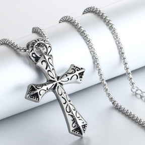 Knights Templar Necklace - Silver Metal With Chain - Bricks Masons