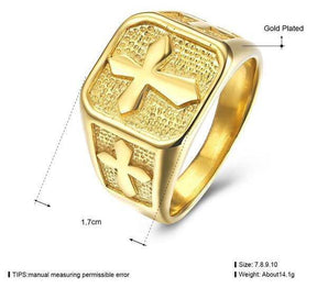 Knights Templar Ring - Signet Gold/ Silver - Bricks Masons