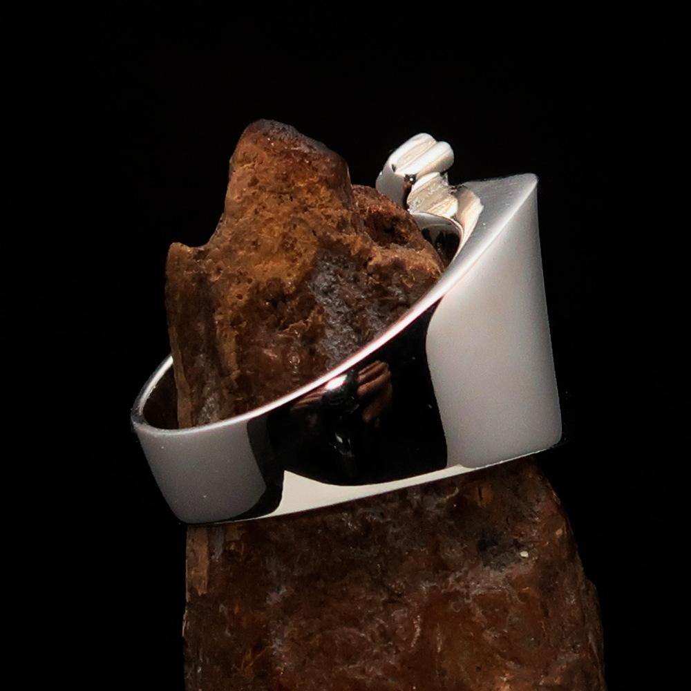 Knights Templar Ring - Silver & Green Cross Sterling Silver - Bricks Masons