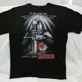 Knights Templar T-shirt - Until I Said AMEN Cotton - Bricks Masons