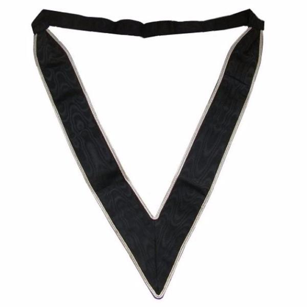 30th Degree Scottish Rite Collarette - Black with Silver Edges Moire