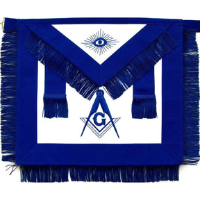 Master Mason Blue Lodge Apron - Royal Blue with Fringe - Bricks Masons