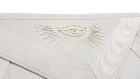 Master Mason Blue Lodge Apron - White Hand Embroidery - Bricks Masons