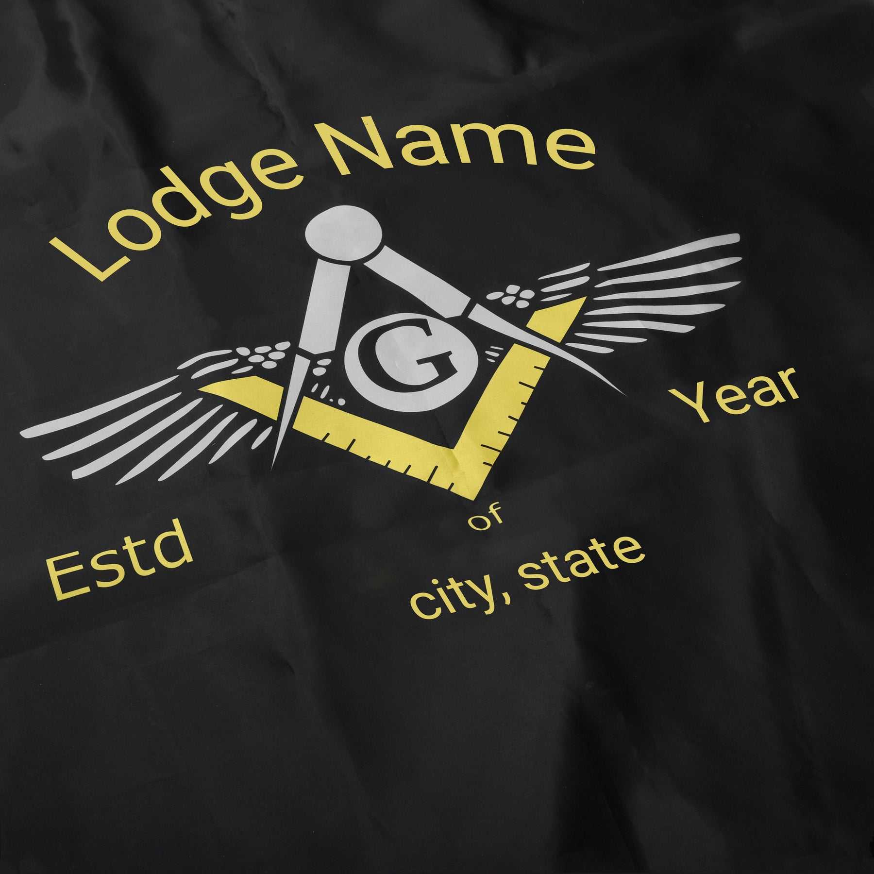 Master Mason Blue Lodge Banner - Machine Embroidery Fully Customizable - Bricks Masons