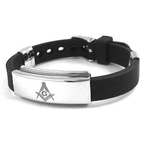 Master Mason Blue Lodge Bracelet - Black Silicone - Bricks Masons