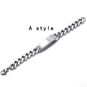 Master Mason Blue Lodge Bracelet - Silver Chain Stainless Steel - Bricks Masons