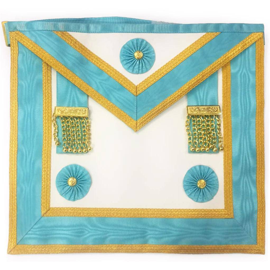 Master Mason Blue Lodge Canada Regulation Apron - Sky Blue Moire - Bricks Masons