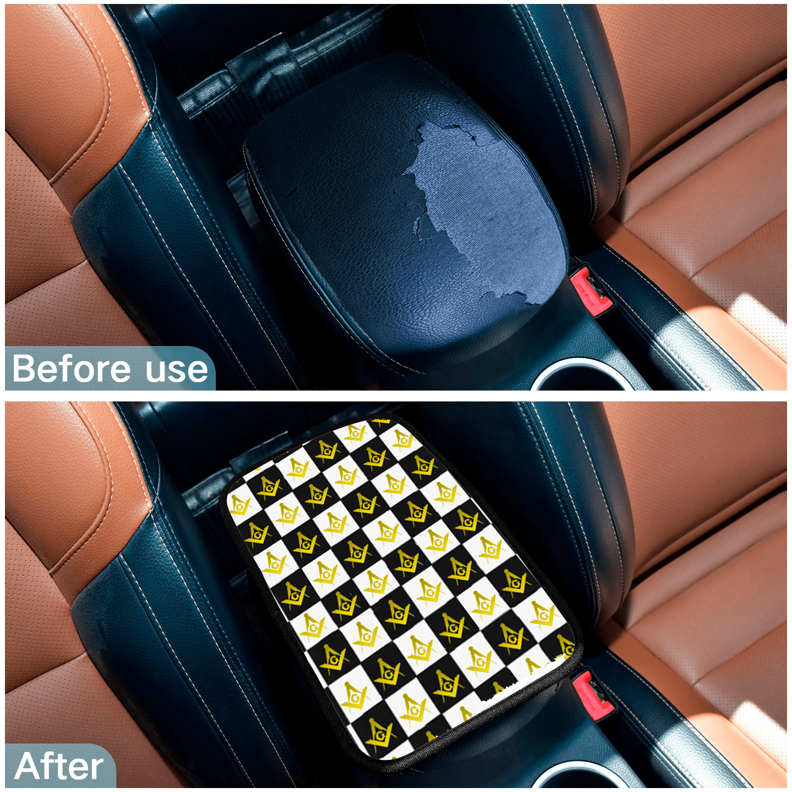 Master Mason Blue Lodge Car Armrest - Various Sizes - Bricks Masons