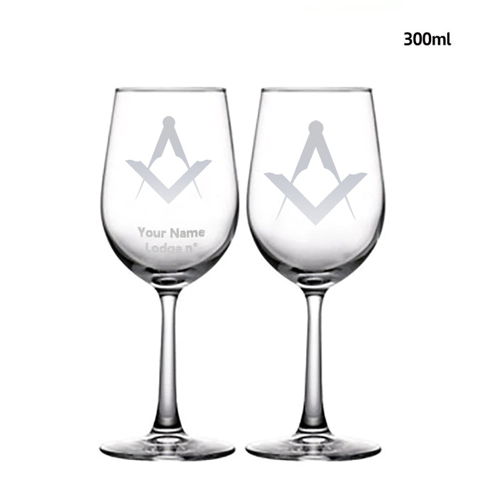 Master Mason Blue Lodge Champagne Flute - 2 Pieces Set - Bricks Masons