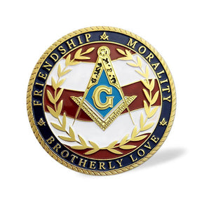 Master Mason Blue Lodge Coin - US Veteran Military Navy Marine Corps Air Force Army Coast Guard - Bricks Masons