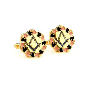 Master Mason Blue Lodge Cufflink - Circle Arms - Bricks Masons