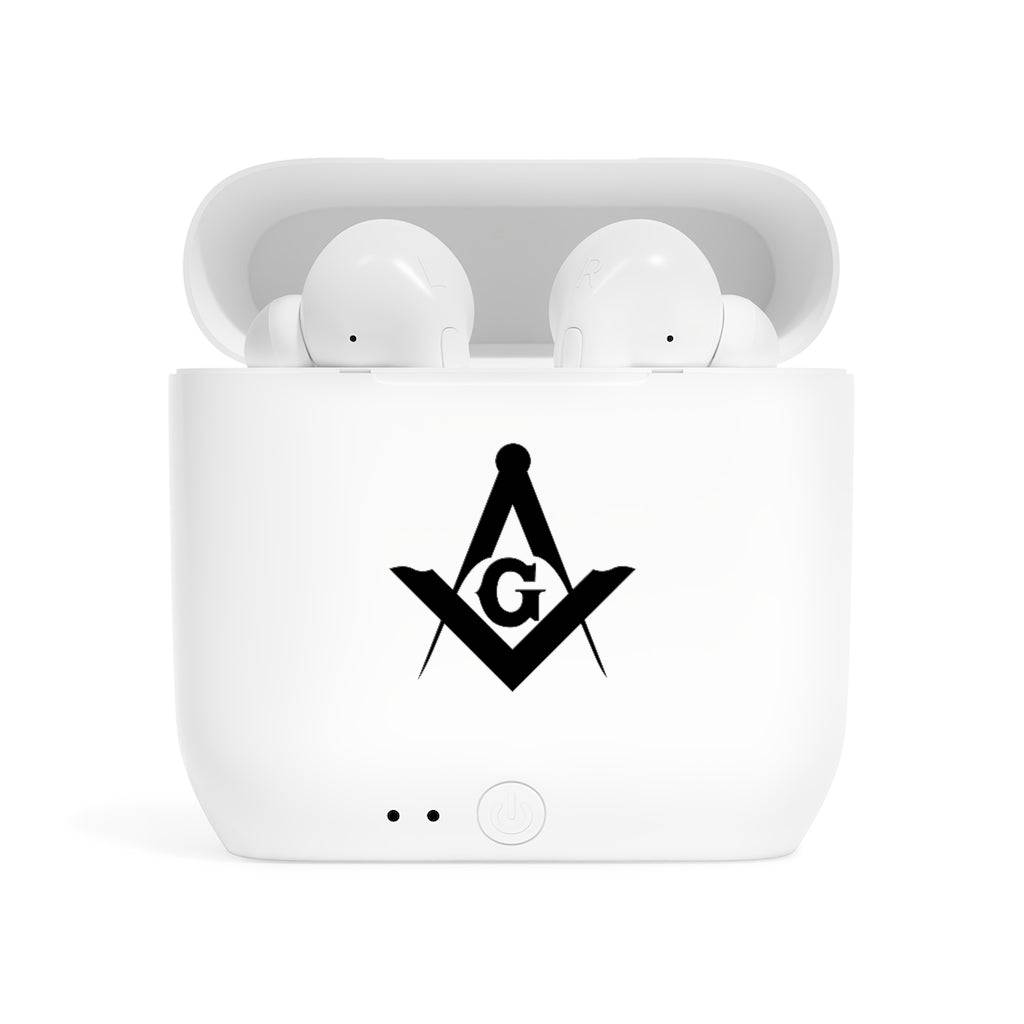 Master Mason Blue Lodge Earbud - Square & Compass G - Bricks Masons