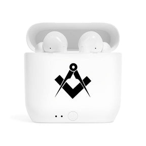 Master Mason Blue Lodge Earbud - Square & Compass Wireless - Bricks Masons
