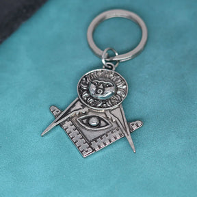 Master Mason Blue Lodge Keychain - All Seeing Eye - Bricks Masons