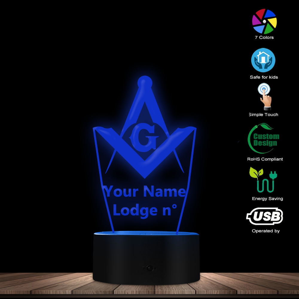 Master Mason Blue Lodge LED Sign - Various Colors - Bricks Masons