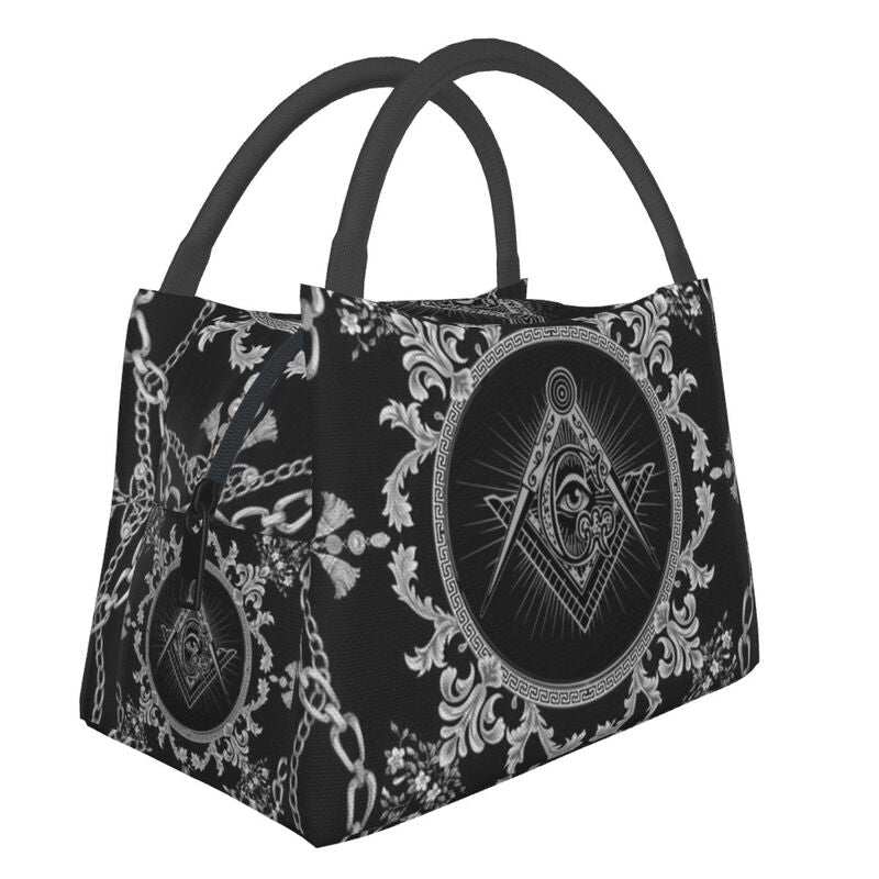 Master Mason Blue Lodge Lunch Bag - Square and Compass G Thermal Insulated [Multiple Variants] - Bricks Masons