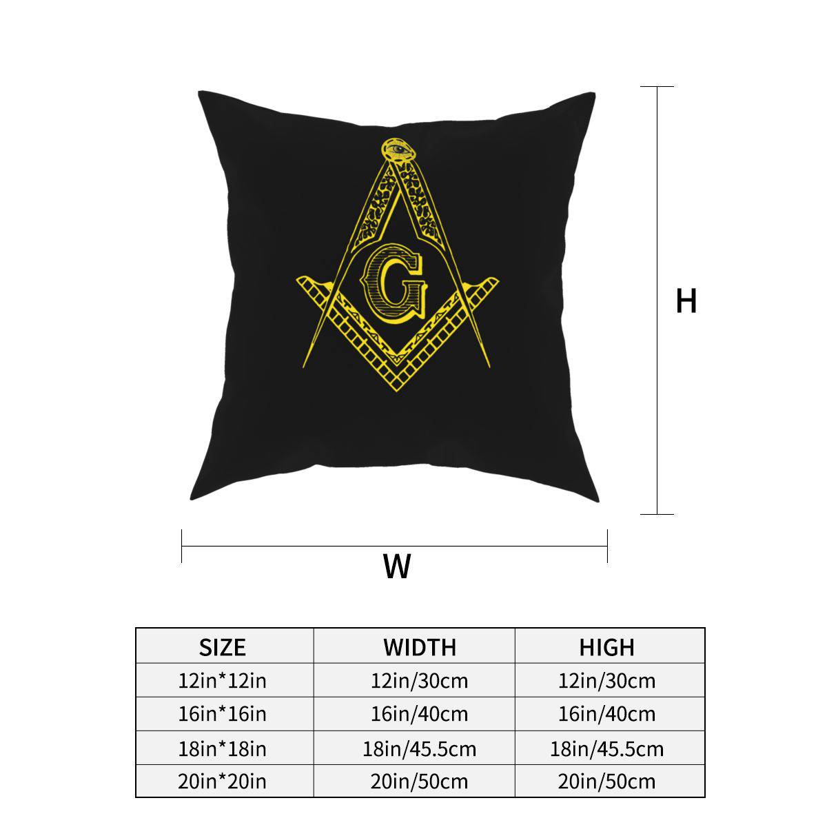 Master Mason Blue Lodge Pillowcase - Square and Square G Black - Bricks Masons