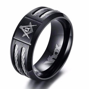 Master Mason Blue Lodge Ring - Black - Bricks Masons