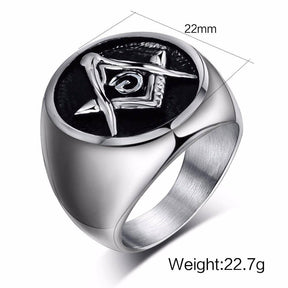 Master Mason Blue Lodge Ring - Silver Plated - Bricks Masons