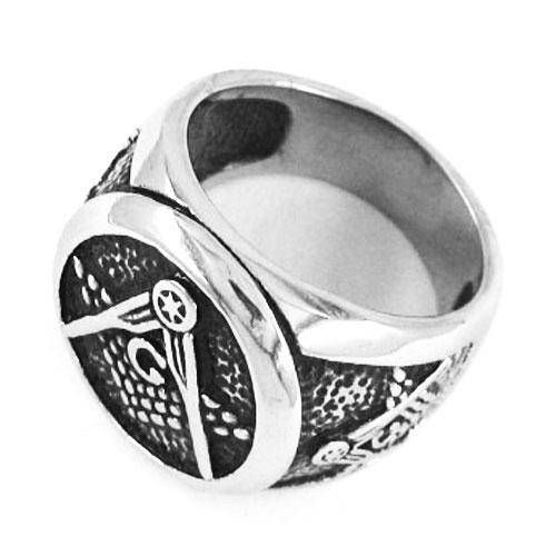 Master Mason Blue Lodge Ring - Stainless Steel - Bricks Masons