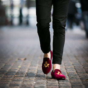 Master Mason Blue Lodge Shoe - Embroidery Square and Compass (Multiple Colors) - Bricks Masons