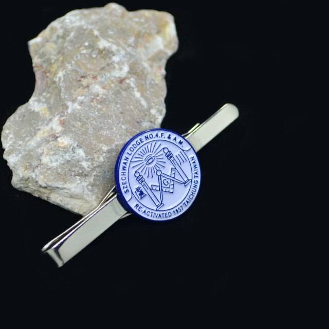 Master Mason Blue Lodge Tie Bar - Szechwan Lodge NO.4 - Bricks Masons