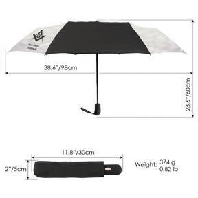 Master Mason Blue Lodge Umbrella - Three Folding Windproof - Bricks Masons