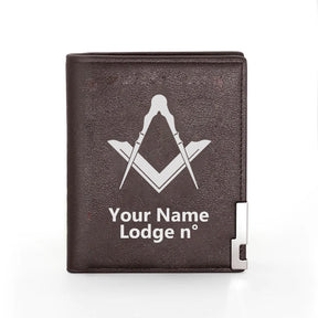 Master Mason Blue Lodge Wallet - Black & Brown - Bricks Masons