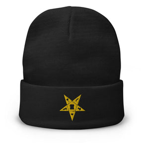 OES Beanie - Golden Embroidery - Bricks Masons