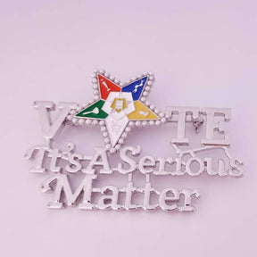 OES Lapel Pin - VOTE - Bricks Masons