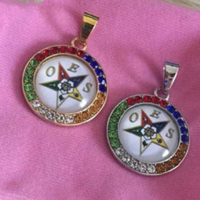 OES Necklace - 28mm Crystal Pendant (Gold & Silver) - Bricks Masons