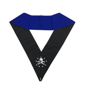 Officers Blue Lodge Officer Collar Set - Royal Blue Machine Embroidery - Bricks Masons