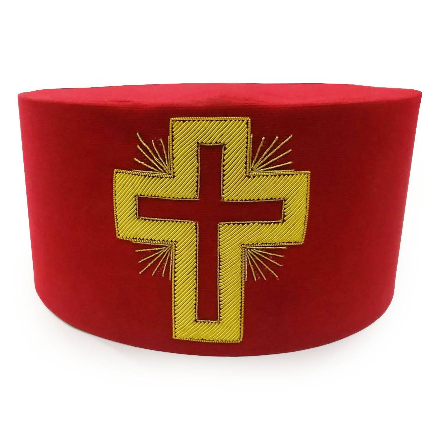 Past Commander Knights Templar Crown Cap - Red Passion Cross - Bricks Masons