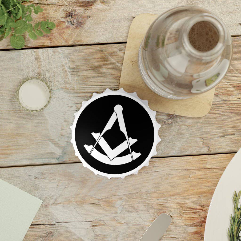 Past Master Blue Lodge Bottle Opener - Black & White - Bricks Masons