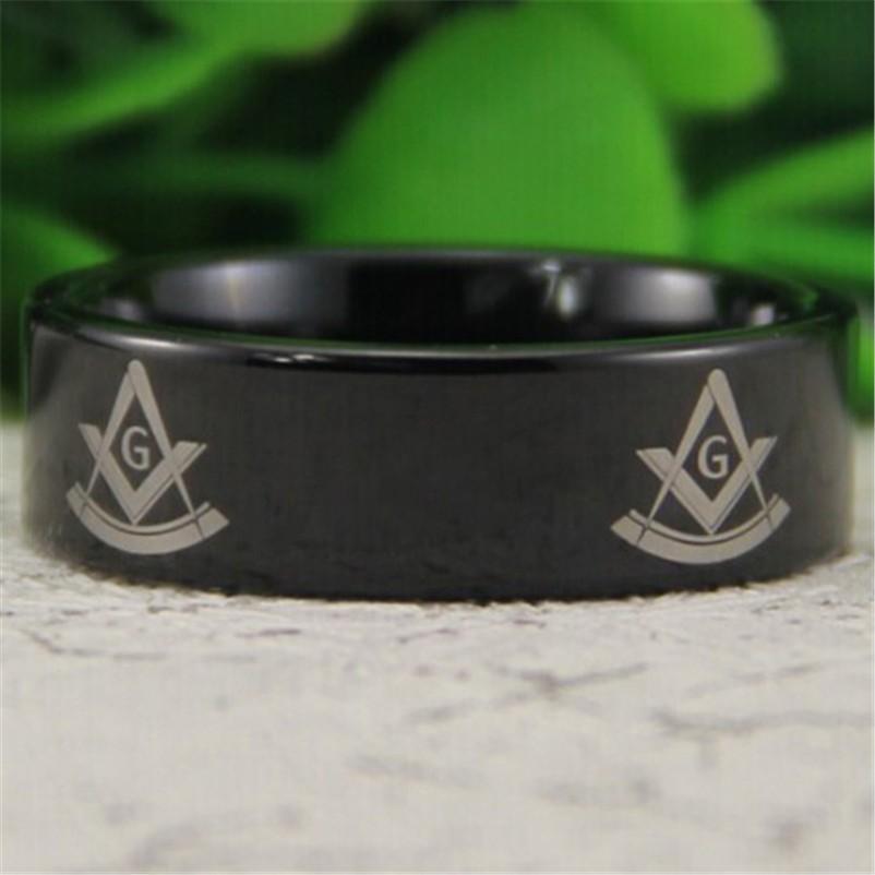 Past Master Blue Lodge Ring - Black Tungsten Personalizable - Bricks Masons