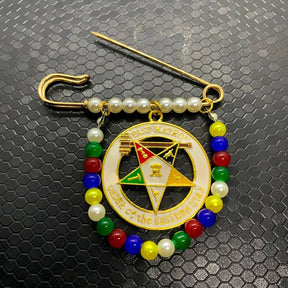 Past Matron OES Lapel Pin - Handmade Exquisite - Bricks Masons