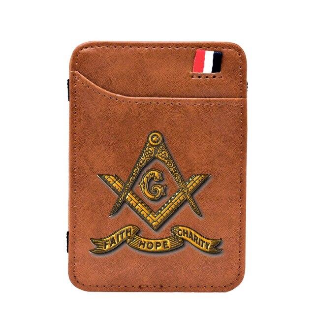 Master Mason Blue Lodge Wallet - With Credit Card Holder Brown & Black