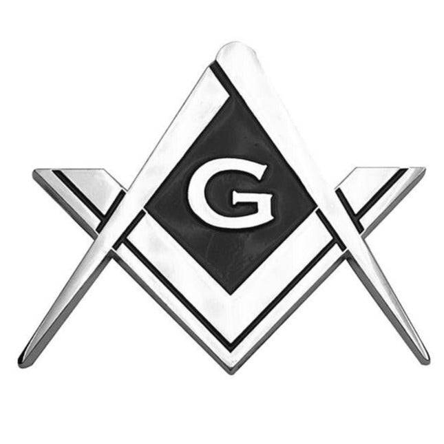 Master Mason Blue Lodge Car Emblem - Compass & Square G Medallion