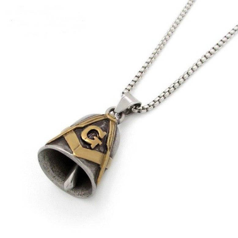 Master Mason Blue Lodge Necklace - Compass & Square G Bell