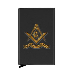 Master Mason Blue Lodge Wallet - Faith Hope Charity, Popup Credit Card