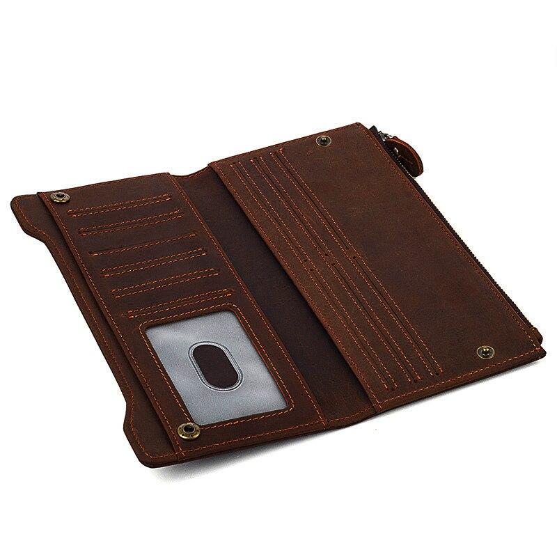 Widows Sons Wallet - Genuine Leather & Credit Card Holder Zipper Brown