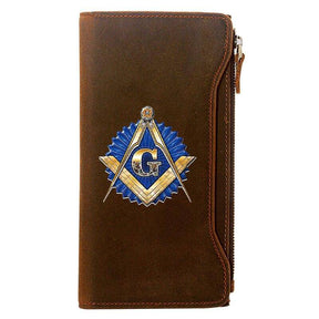 Master Mason Blue Lodge Wallet - Credit Card Holder Genuine Leather