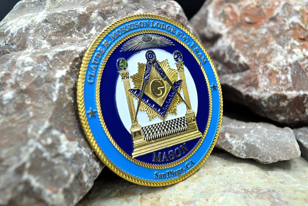 Master Mason Blue Lodge Car Emblem - CLAUDE H. MORRISON LODGE #747, F&AM San Diego CAL