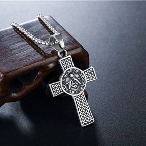 Knights Templar Commandery Necklace - WE ARE A BAND OF BROTHERS Cross Pendant